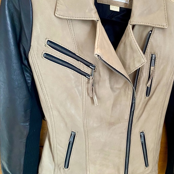 LEATHER MOTO JACKET | VINTAGE MICHEAL KORS - Picture 1 of 10